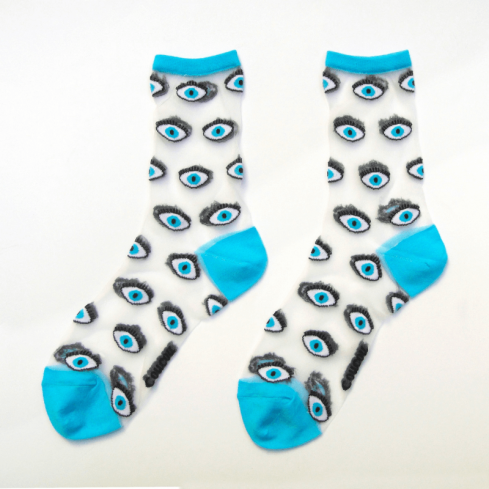chaussettes transparentes mixte coucou suzette oeil bleu