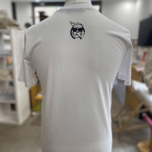 tee shirt blanc coton bio unisexe "Planète Toulon" By LMS Toulon
