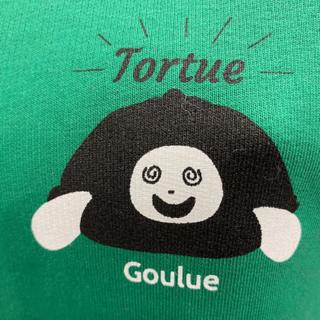 sweat molletonné unisexe sportswear "Tortue Goulue" vert en coton bio By LMS