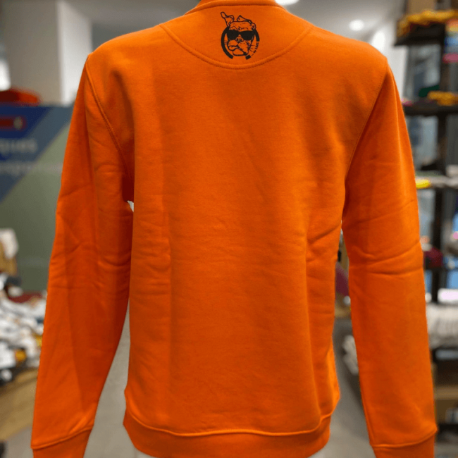 sweat molletonné unisexe sportswear "Hérisson Mignon" orange en coton bio By LMS