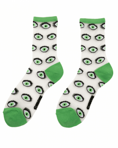 chaussettes transparentes mixte coucou suzette oeil vert
