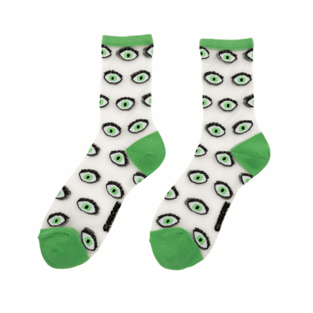 chaussettes transparentes mixte coucou suzette oeil vert