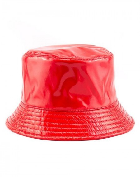 chapeau de pluie, bob femme imperméable vinyle rouge Le Chapote made in Europe
