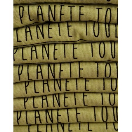 t-shirt stylé vert tilleul Planète Toulon en coton bio par By LMS