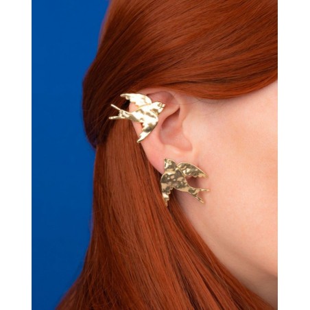 boucles d'oreilles originales fantaisies plaqué or "Hirondelle" de la marque Coucou Suzette