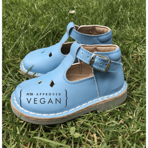 Chaussures en cuir végétalien Mixte enfants Classy bleu approuvé Peta